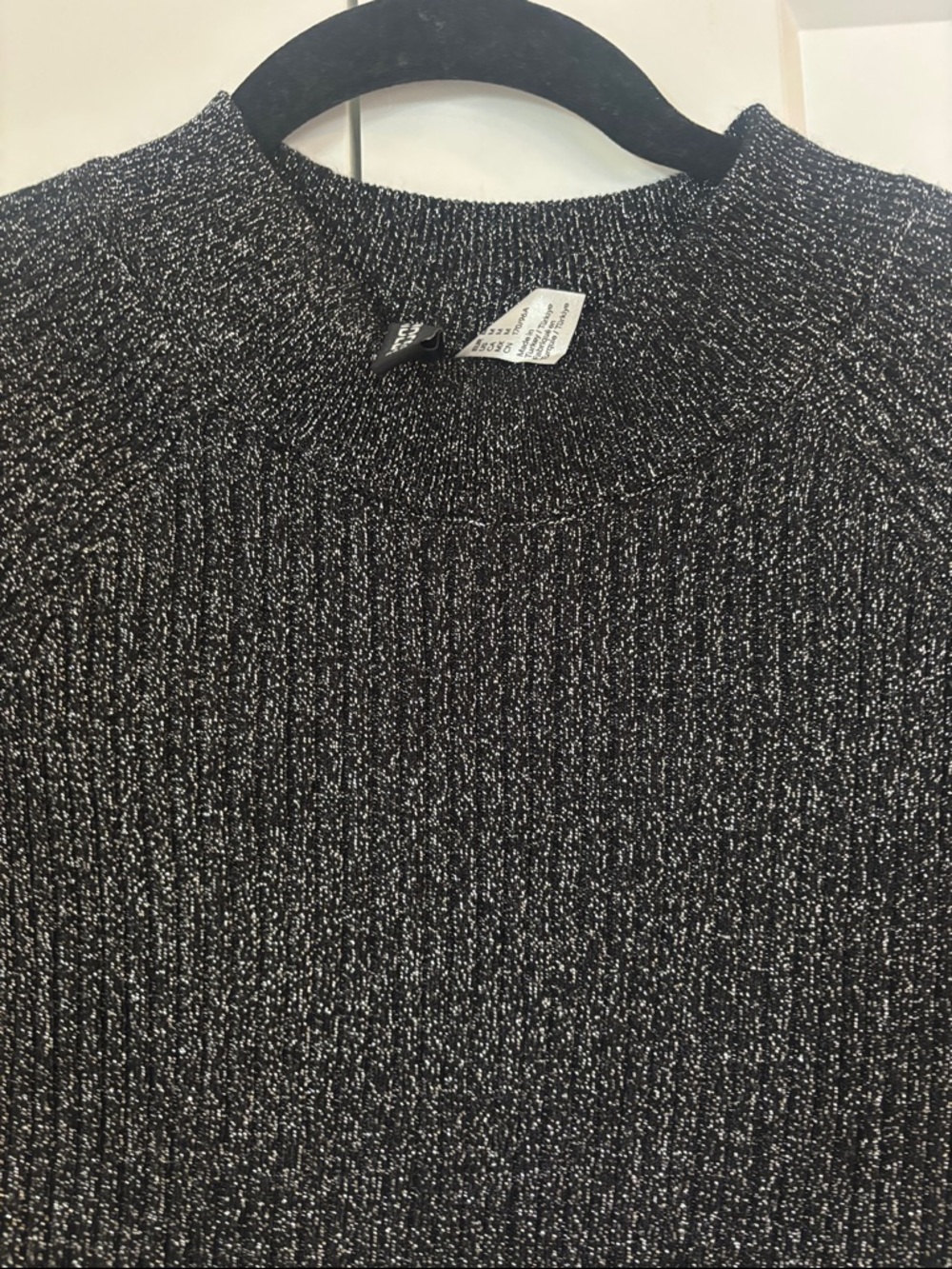H&M Black Metallic Sweater M
